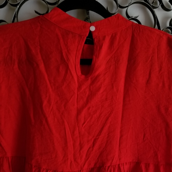 MIHOLL Red Ruffle Babydoll Top NWOT - Picture 7 of 7